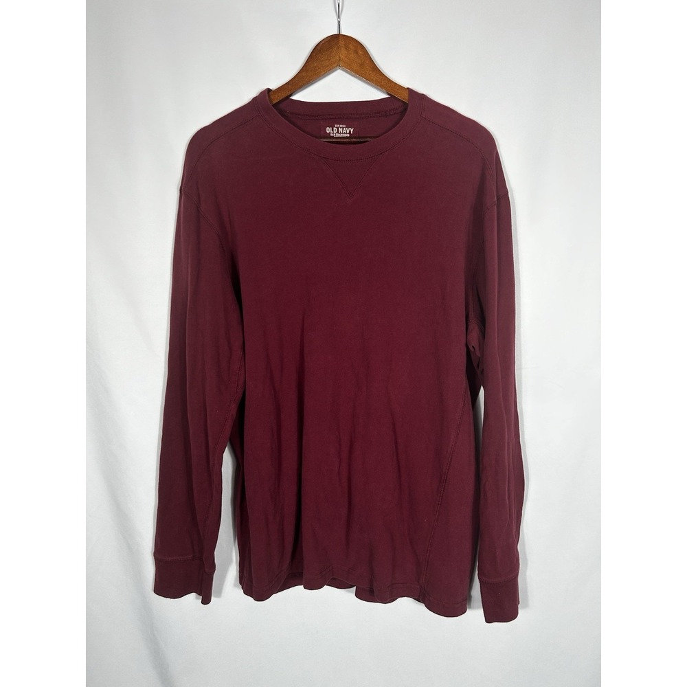 Vintage Y2K Old Navy Heavy T Shirt Men XL Red Long Sleeve Skater Grunge 2007